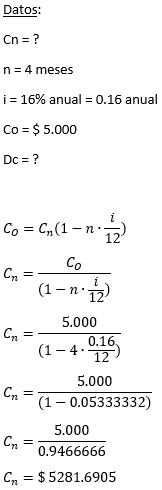 Ejercicios Resueltos de Descuento a interés simple (Descuento bancario) - Matemáticas financieras