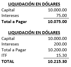 Ejercicio 3 - Liquidación - Prestamos con recursos del Banco Central - Moneda extranjera - Contabilidad Bancaria
