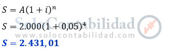 Valor acumulado, valor final  - Matemáticas financieras, soluciones problemas ejercicios - lista de problemas 9.  www.solocontabilidad.com