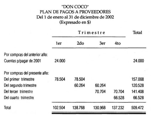 Solución Plan de pagos a proveedores